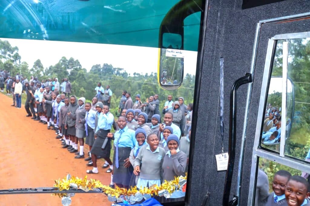 Jubilation at Nyakeore Senior School after MP delivers 52-seater school bus image 1