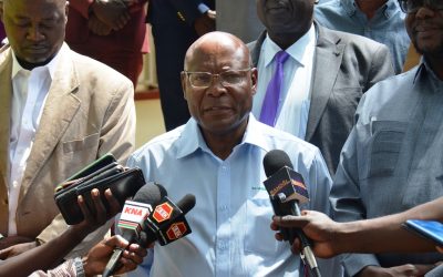 Joe Ogutu Safaricom foundation chairman during a press briefing at Migori County governors office yesterday.
