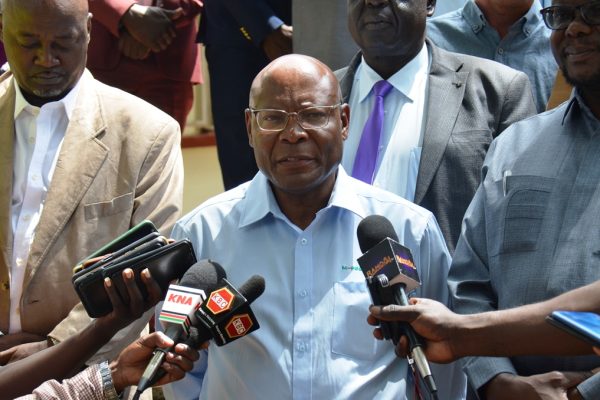 Joe Ogutu Safaricom foundation chairman during a press briefing at Migori County governors office yesterday.
