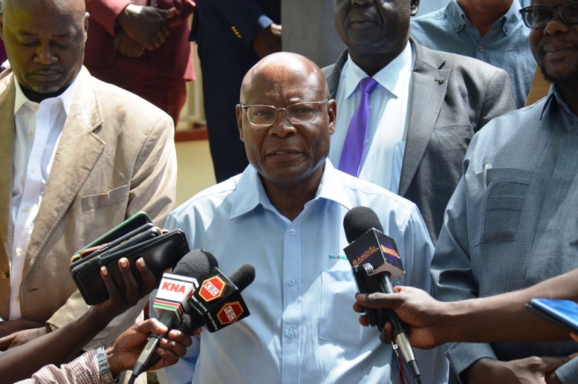 Joe Ogutu Safaricom foundation chairman during a press briefing at Migori County governors office yesterday.