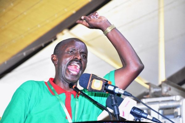 KNUT secretary general Wilson Sossion addresses delegates during the 60th Annual Delegates Conference at Wild Waters Mombasa on December 14 2017. Photo Andrew Kasuku