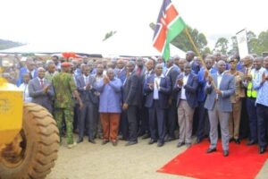 President Ruto during the launch of the 72 Kilometre road in Bonachoge Chache Constituency. Photo Courtesy.