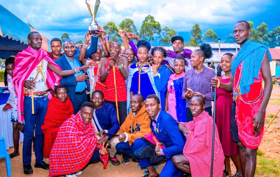 The Maasai community team at Kenyenya TTC Maasai pose for a group photo