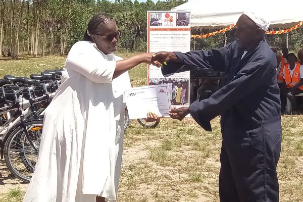 Kwale community volunteers get bicycles to promote child protection