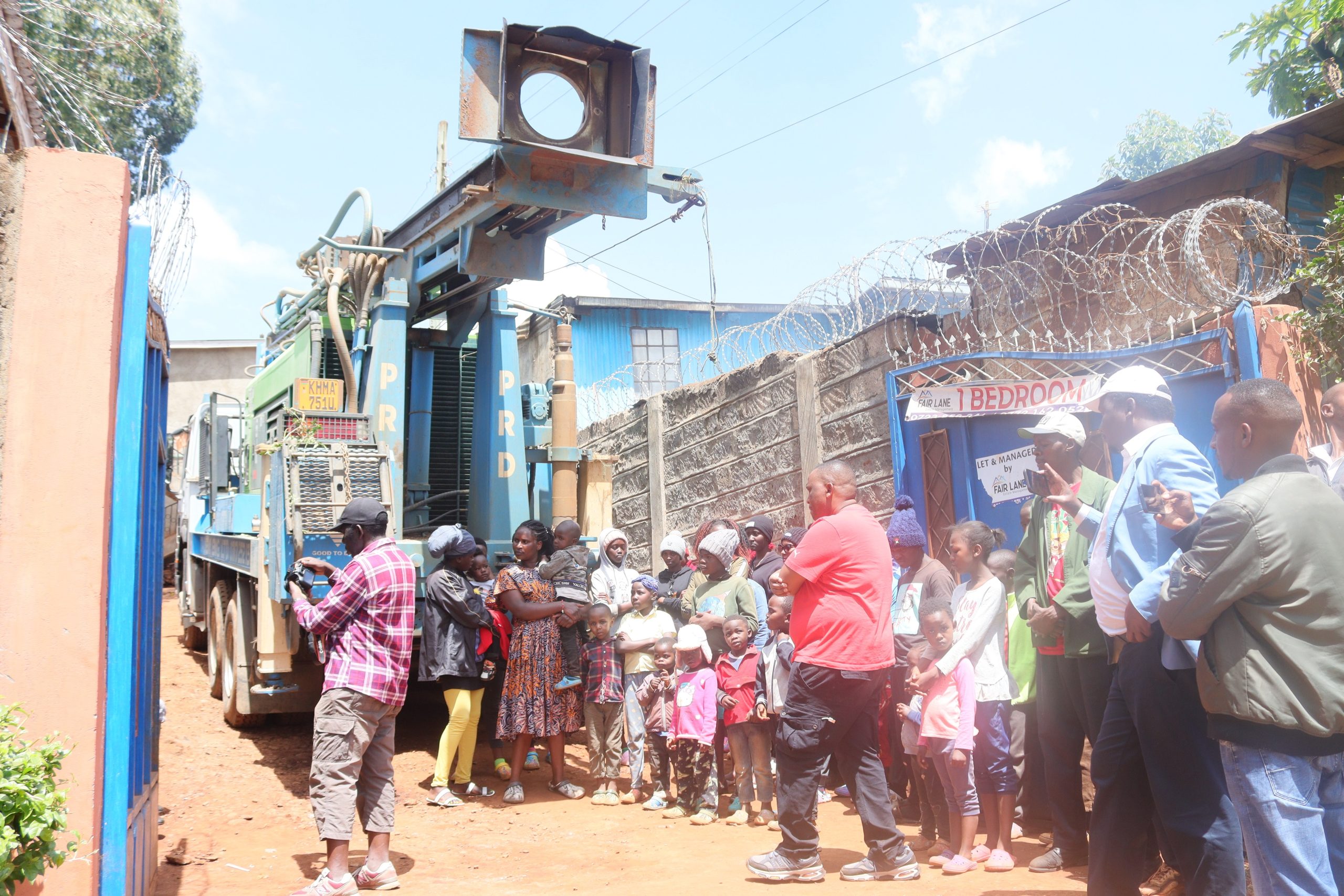 James Njoroge whein he drilled water at the JCBO headquarters in Gitaru scaled