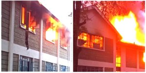 School dormitories on fire lit by learners
