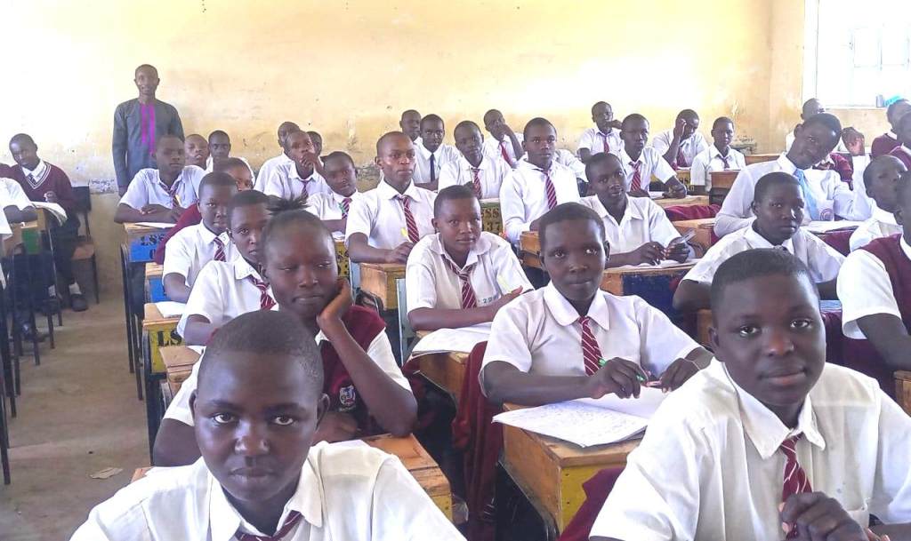Secondary students in class