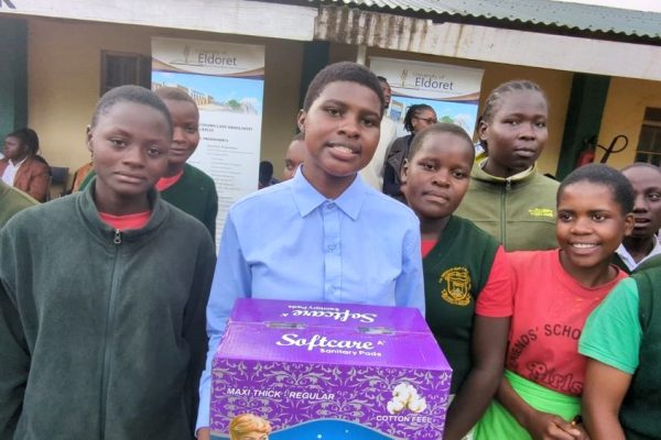 Joy as Moi University student leader donates sanitary pads to school in Bungoma
