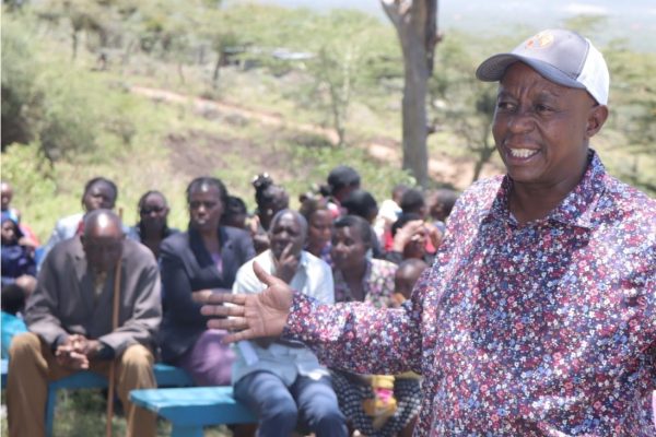 Kajiado County politician Tarayia ole Kores during school fundraising in at Kajiado West Olasiti Primary School .Photo Obegi Malack