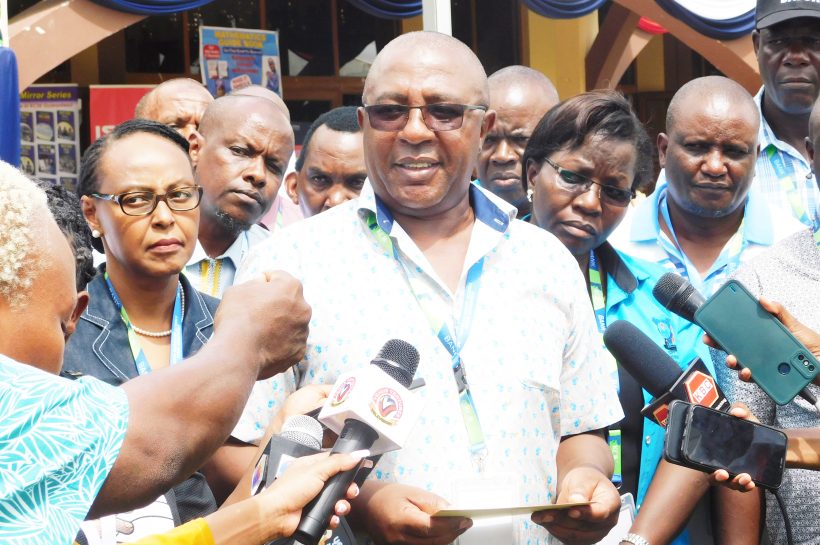 Kessha National Chairman Willy Kuria Addressing Journalist at the on gong 47th Annual Conference Meeting in Mombasa Photo by Collins Akongo