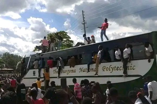 Celebrations engulf Bungoma Poly as new 72-seater bus is launched
