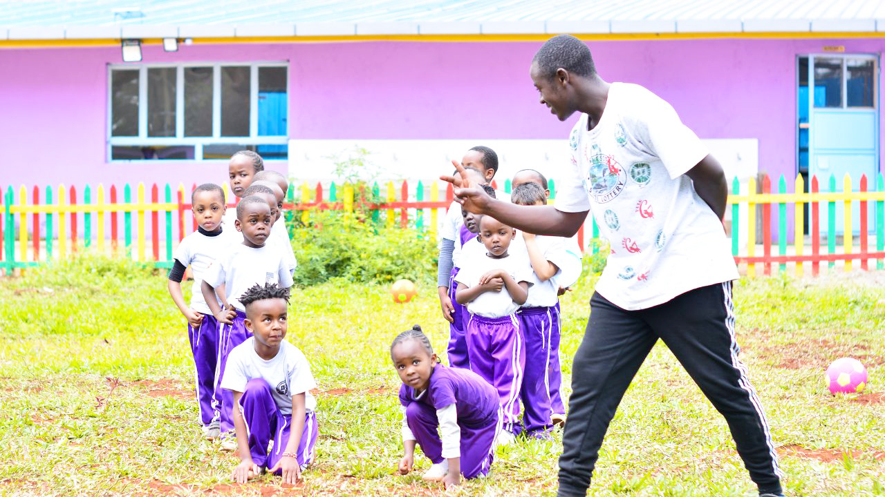 Teacher interacts with learners