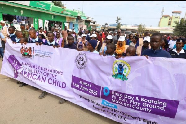 Parents urged to make a peaceful home for their children as Makueni marks the day of African child