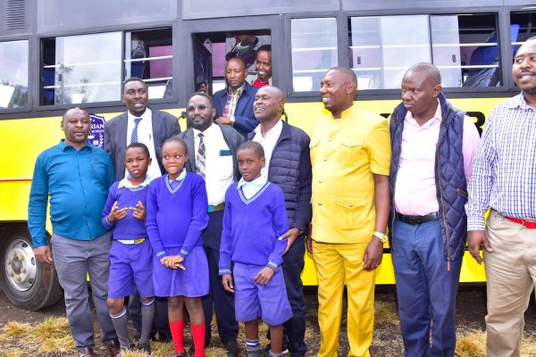 Kiserian Primary celebrates as they receive school bus donated by President Ruto