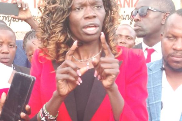 Hon. Huldah Momanyi Hiltsley at Ogembo town in Gucha Subcounty