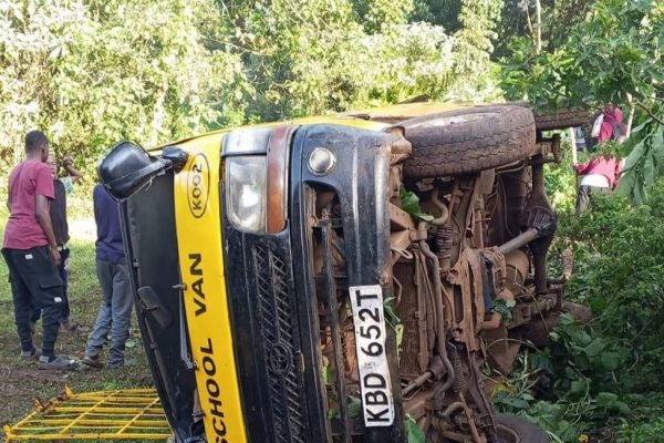 Learners escape death by a whisker in Kapkatet school van accident in Kericho