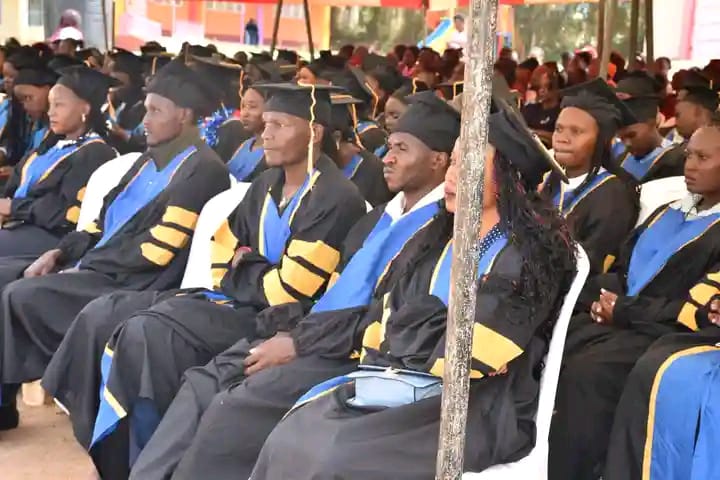 A section of the graduands during the Saint John Paul II Institutes third graduation ceremony in Kitui