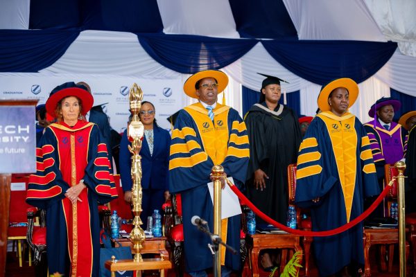 From left Pror Susan Alfano Nkinyangi Prof Njenga Munene and Prof Alice Njuguna during the graduation ceremony