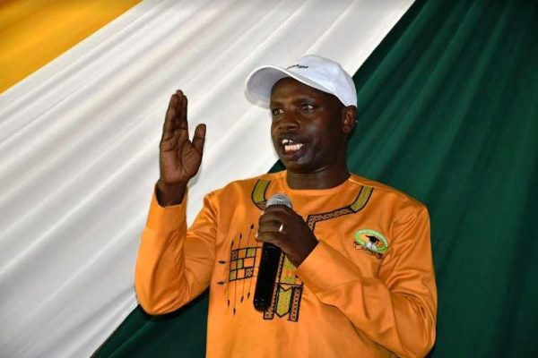 KUPPET National Tertiary Secretary Sammy Chelanga in a past function at Sambirir Secondary School. Photo File