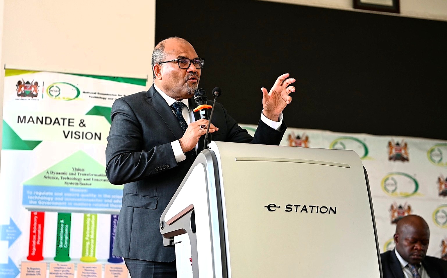 Principal Scretary State Department for Science Research and Innovation Prof Shaukat Abdulrazak addressing participants during the meeting 1
