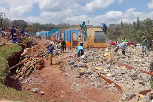 St Francis primary school in Gatundu North being demolished on Thursday