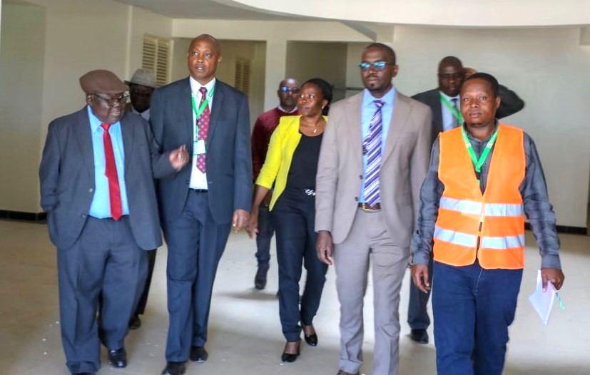 The Bomet University Council and Management during a technical inspection of ongoing projects as Bomet University College accelerates preparations for charter award