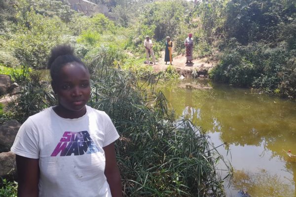 Vivian Agiza mother of 4 year old boy whose lifeless body was discovered in Kandisi river Rongai