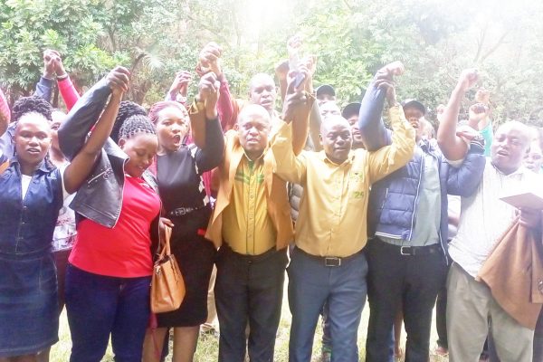 JSS teachers when they addressed press in Embu town By Brian Kaleti