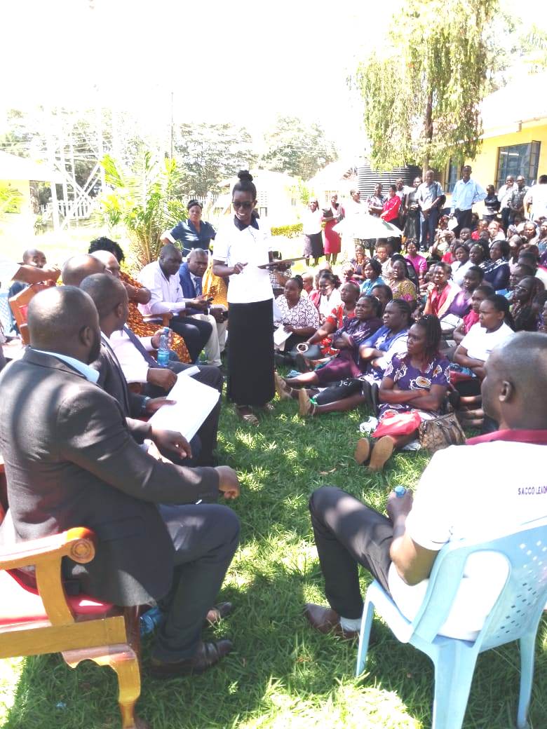 KUNOPPET Vihiga branch Executive Secretary Zipporah Mutuku addressing ECDE teachers and labour officials recently