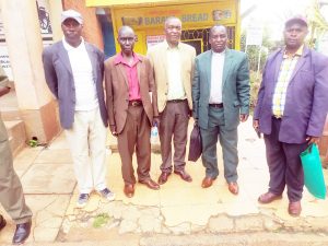 KUSSNTS Secretary General Nahashon Ndiemae after meeting Bungoma branch officials of the union