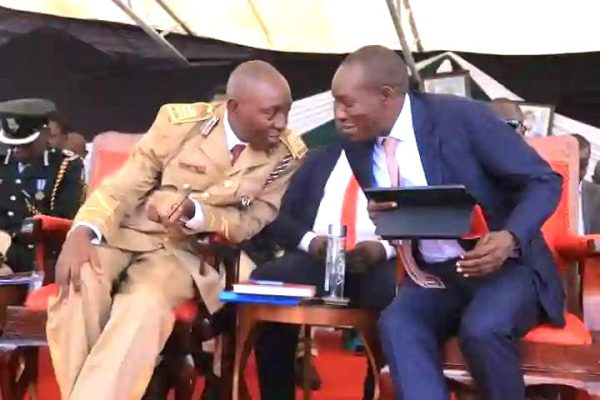 Kisii County Commisdioner Mwachaunga Chaunga with Governor Simba Arati at Mobamba during Jamhuri Day Celebrations
