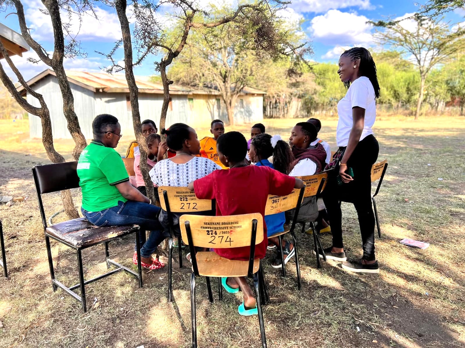 Participants of the sixth Mara girls during session attentively at Sekenani Primary School Narok West