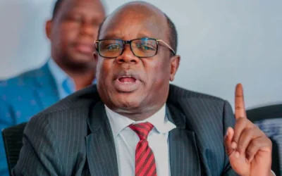 UASU Secretary General Dr Constantine Wasonga addressing the media at UASU Head office in Nairobi on October 28 2024