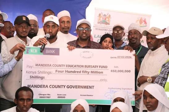 Mandera Governor with MP Abdi during the bursary launch