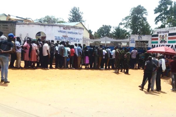 teachers queue during the West Pokot KNUT elections
