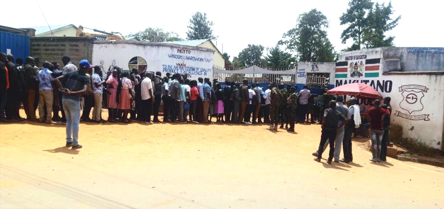 teachers queue during the West Pokot KNUT elections