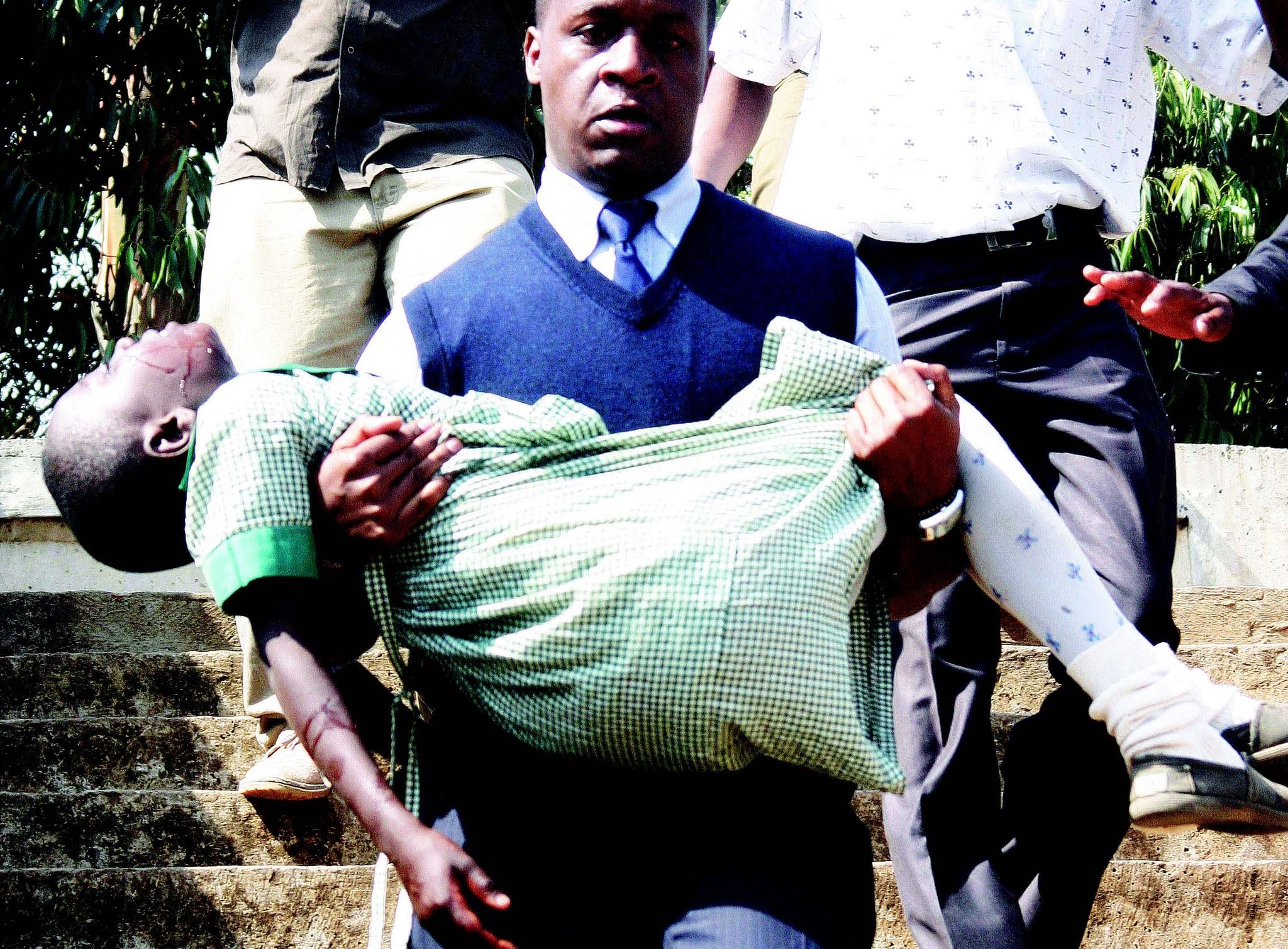 A child who fainted after teargased during the occupy Langata Primary protest. Photo Courtesy