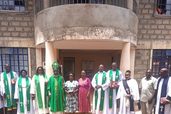 ACK Bishop Rt. Rev. Isaiah Obuya Mama Bishop Rev. Regina Obuya Busiada Girls Senior Principal Topister Khaseke and the school board members