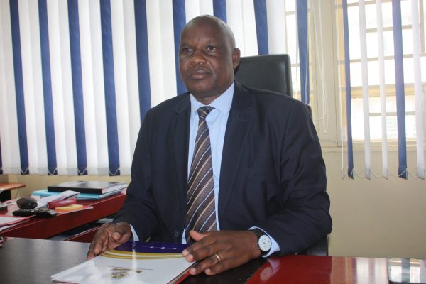 Nakuru County TSC Diretor Geoffrey Chemos in his office in Nakuru City