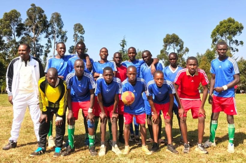Saire Secondary School boys handball team before their final match at Sogoo Grounds during the tournament refined