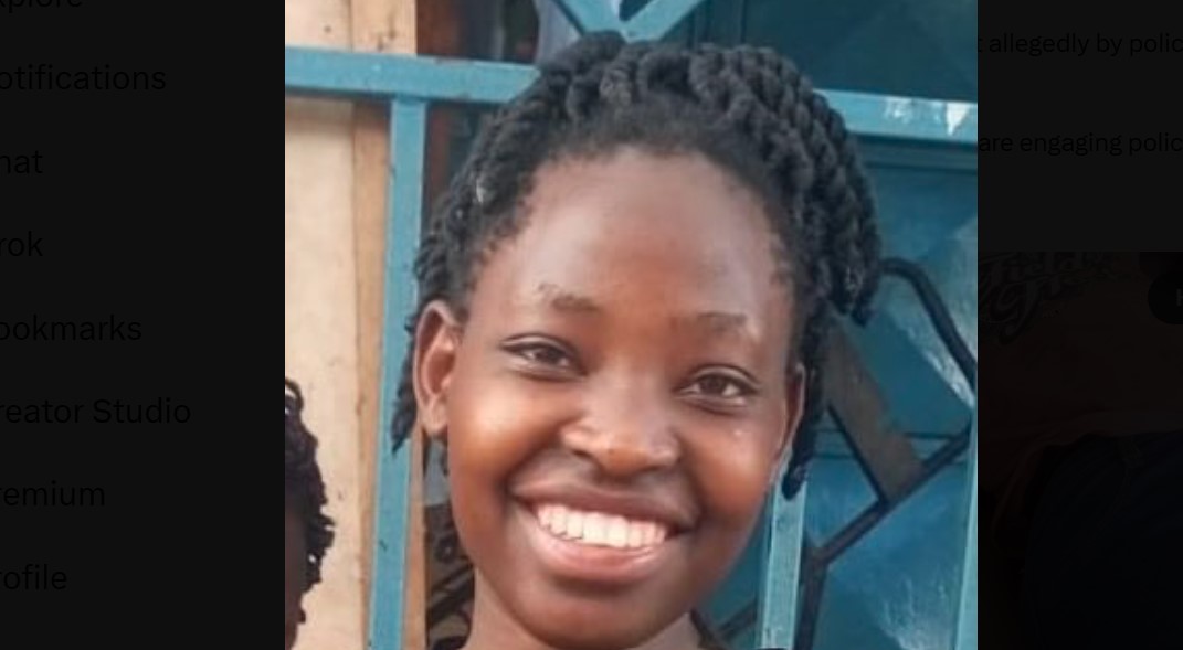 Sheril Adhiambo who was allegedly shot dead by police officers