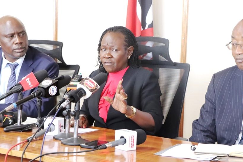 TVET Principal Secretary Dr. Esther Muoria addressing the media at Jogoo house on 5th February 2026 .Photo by Obegi Malack