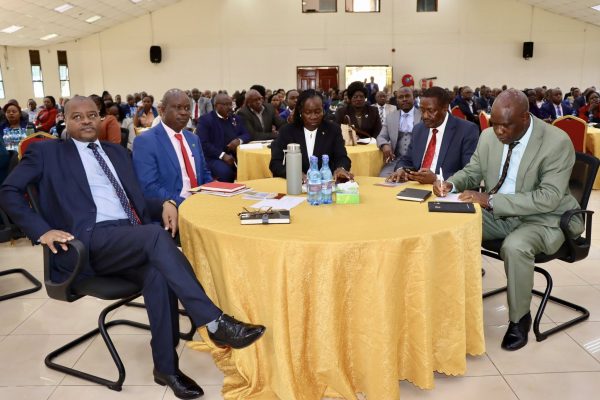 TVET Principal Secretary Esther Muoria with senior government officials and TVET principals