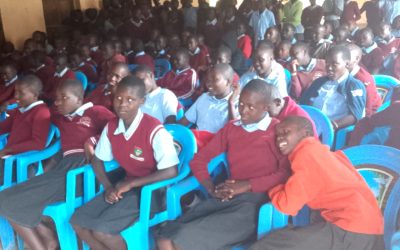 Talau Comprehensive School learners following proceedings during the literature forum