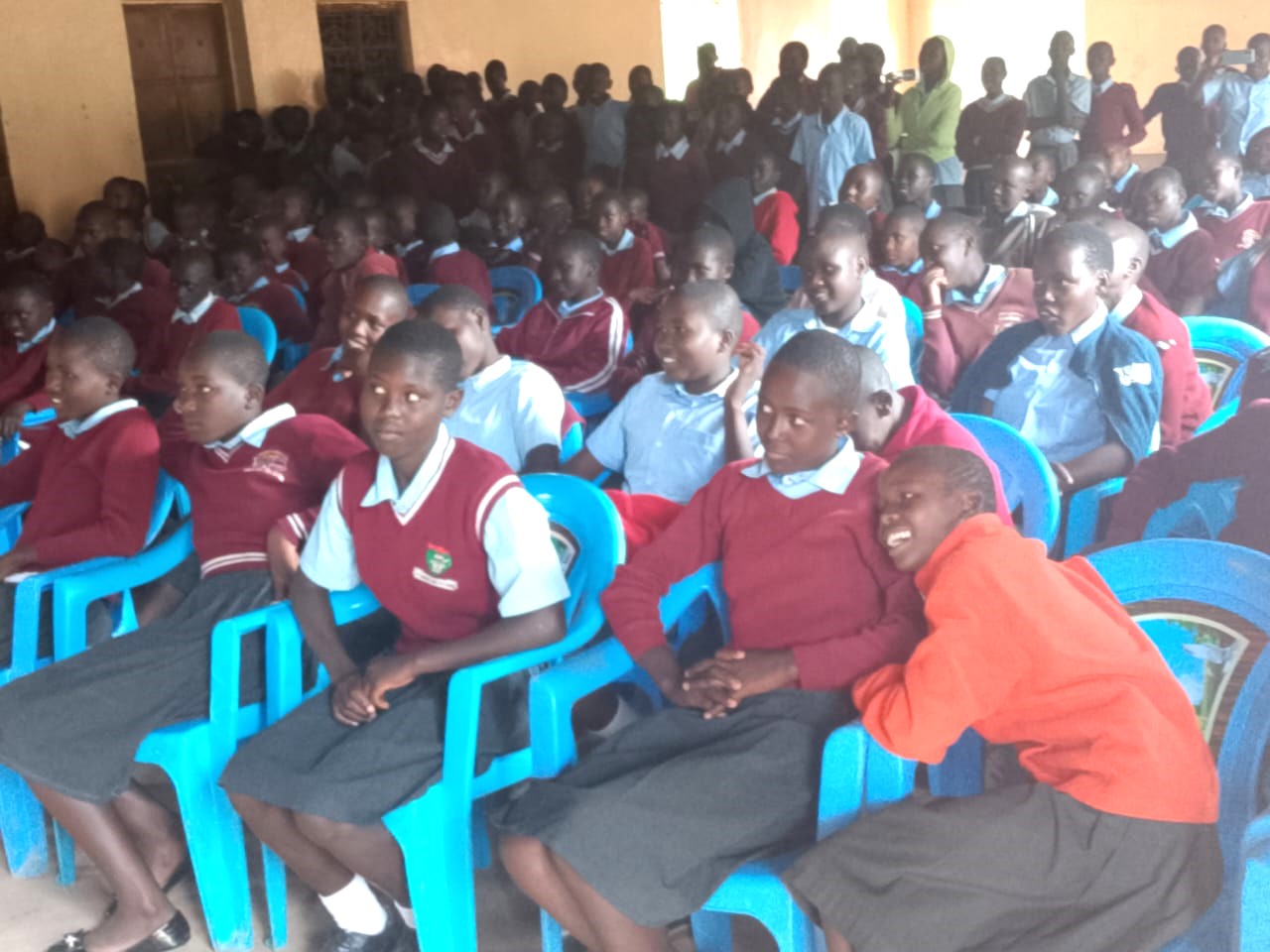Talau Comprehensive School learners following proceedings during the literature forum