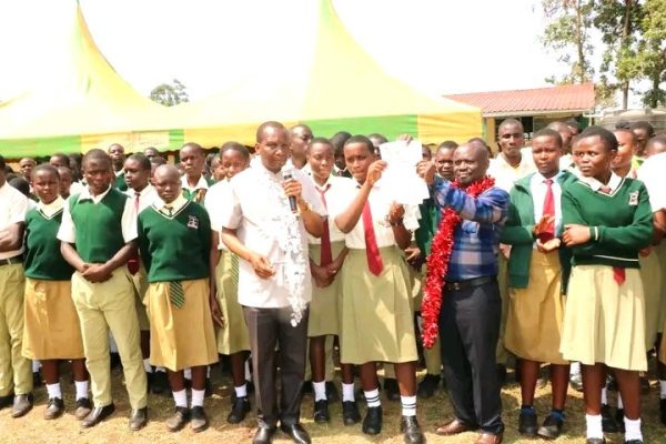 Tongaren MP John Chikati with students during an Education