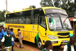 students elated with bus to support education