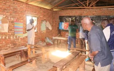 Bungoma County Senator David Wafula Wakoli on an inspection tour at Luuhya primary School ECDE Centre in Kabuchai Constituency, Bungoma County.
