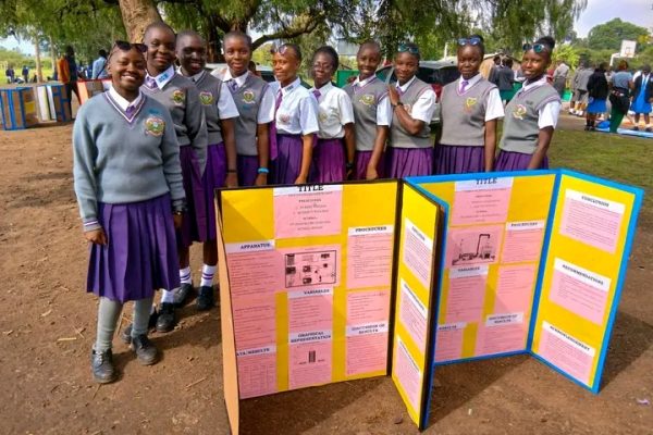 St. Joseph's Girls Senior School KSEF participants in the last event