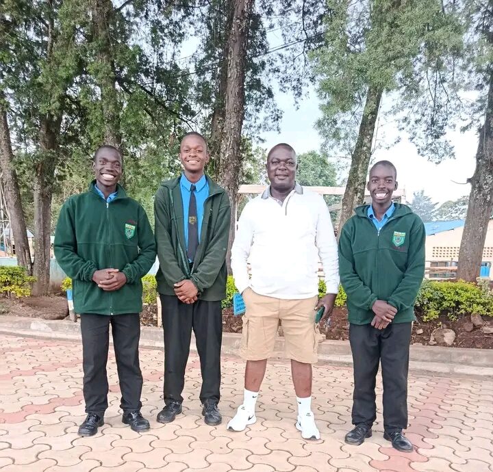 Chesamisi High School shines at Western Region Drama Festival 2 The Chesamisi High Principal Protus Ndombi with drama students. Photo by Kimtai